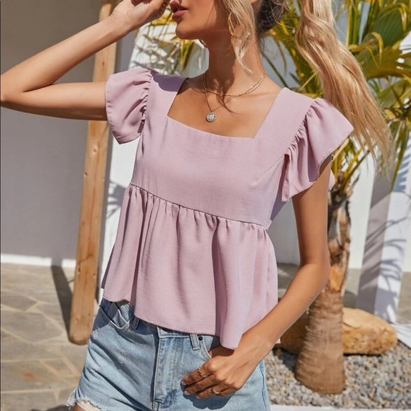 Shein Blush Pink Babydoll Top - Picture 1 of 1